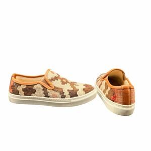 RES IPSA Kilim Slip On Sneakers Size 6 Southwestern Woven Leather Trim
